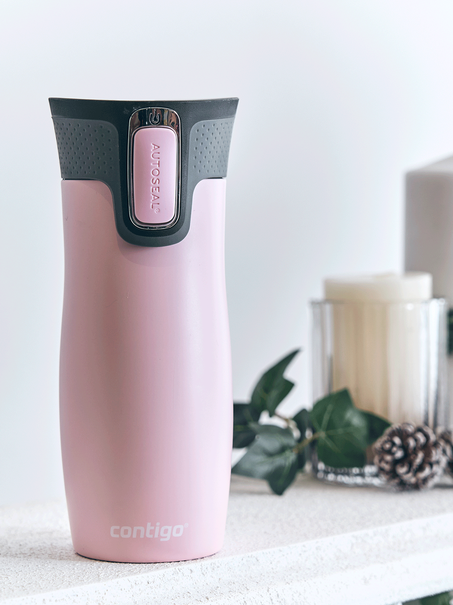 Kubek termiczny z grawerem - Contigo West Loop • 470ml • Różowy Mat