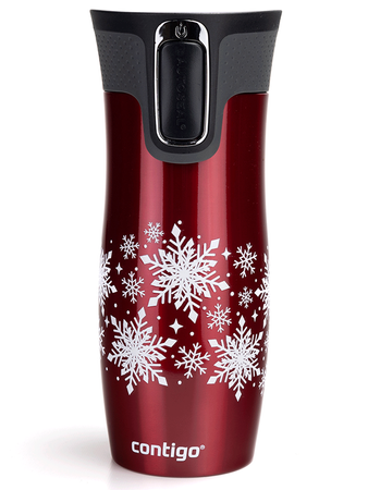 Kubek termiczny - Contigo West Loop • 470ml Snow Stars - Czerwony