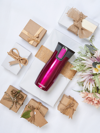 Kubek termiczny z grawerem - Contigo West Loop 2.0 • 470ml • Malinowy