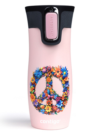 Kubek termiczny - Contigo West Loop 2.0 • 470ml • Peace - Różowy Mat