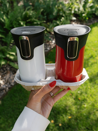 Kubek termiczny - Contigo West Loop Mini • 300ml • biały metalik