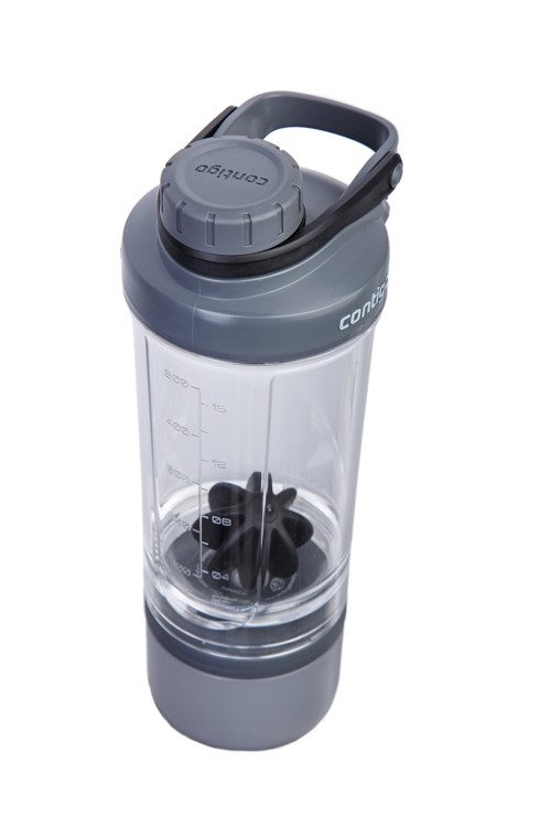 Shaker z pojemnikiem - Contigo Shake and Go Fit • 650ml • Black - powystawowy