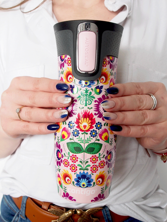 Kubek termiczny - Contigo West Loop 2.0 • 470ml • Folklor - Różowy Mat