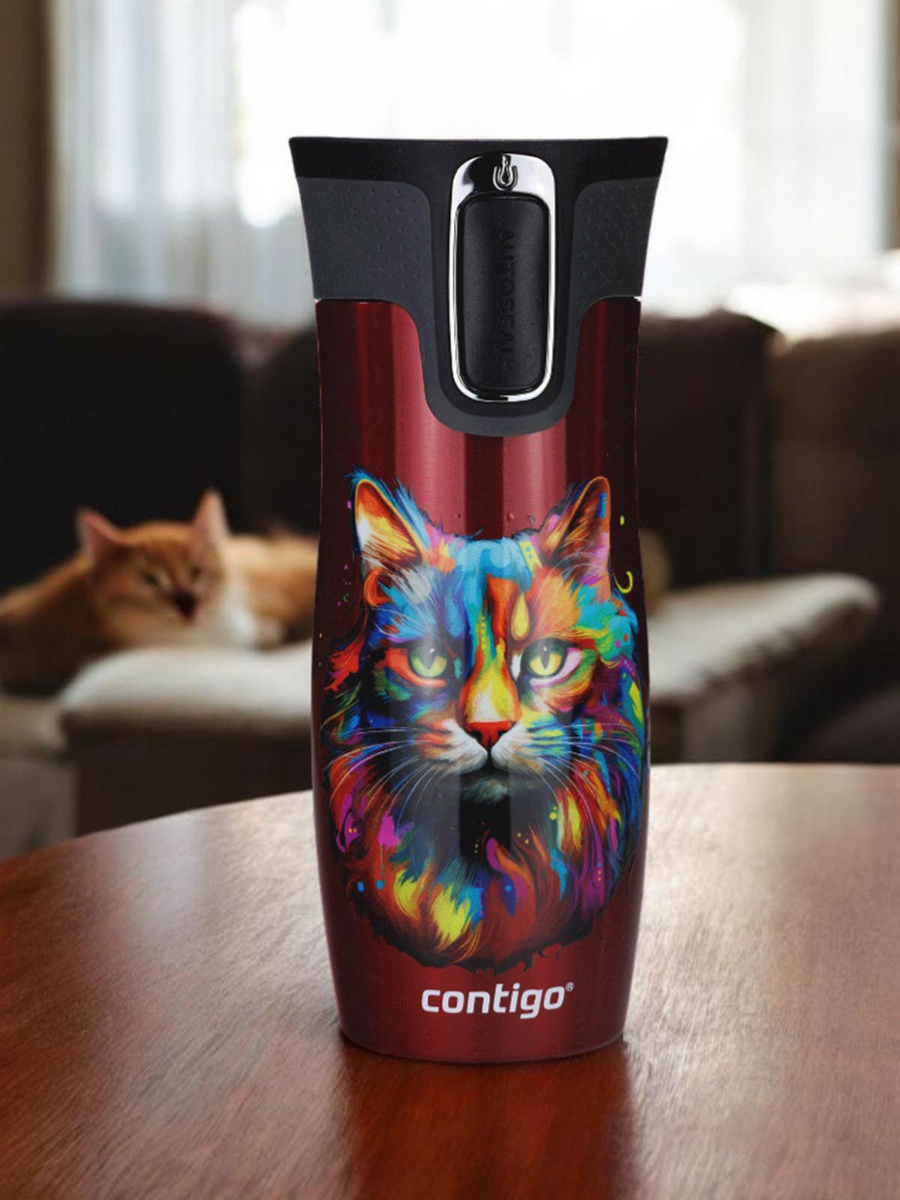 Kubek termiczny - Contigo West Loop 2.0 • 470ml • Kot - Czerwony
