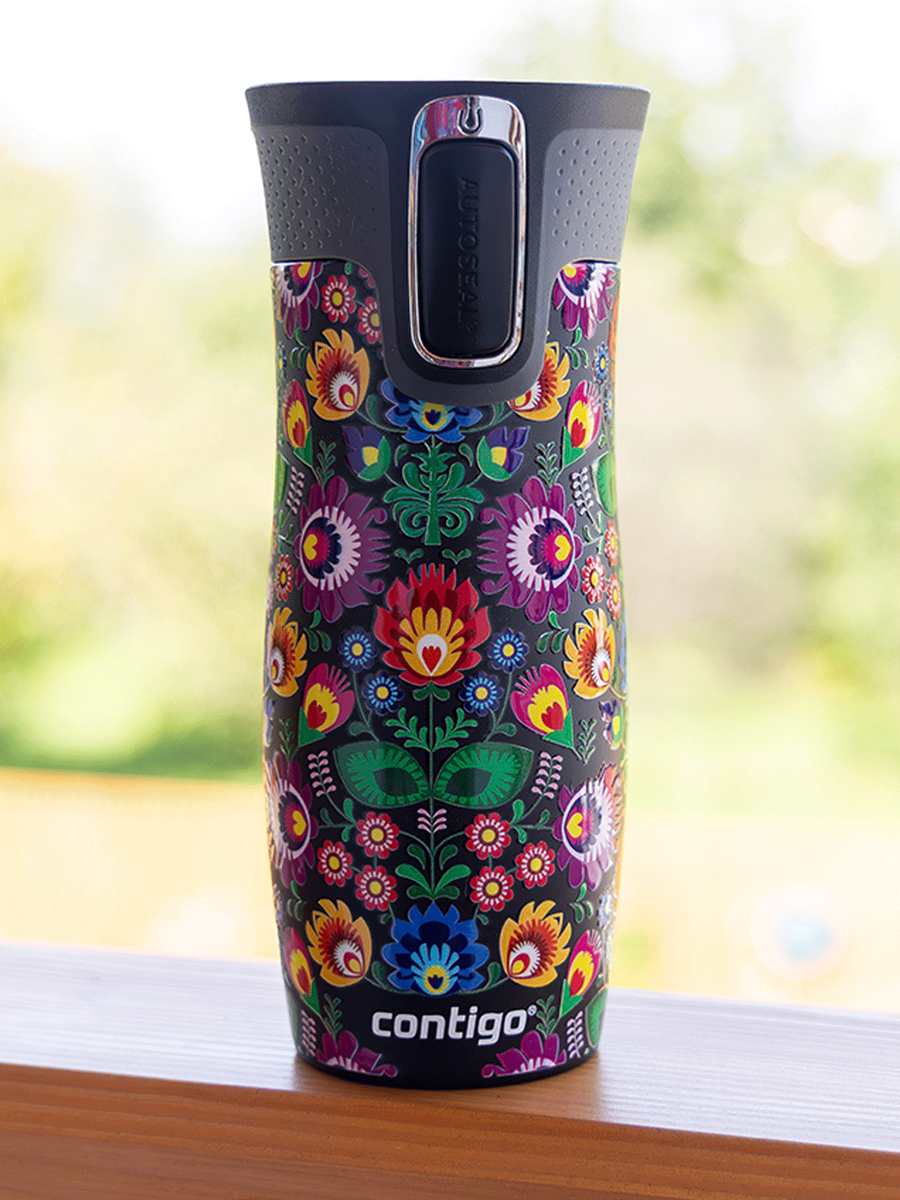 Kubek termiczny - Contigo West Loop 2.0 • 470ml • Folklor - Czarny Mat