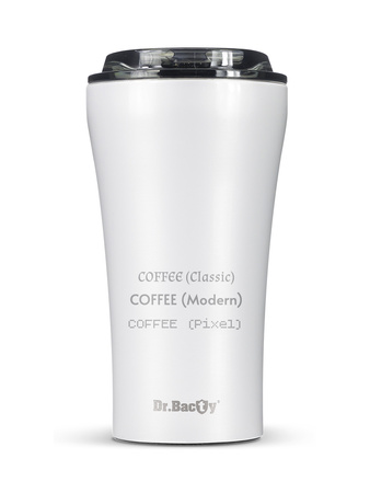 Kubek termiczny na kawę Dr.Bacty Apollo 2.0 - 360 ml - Glossy White - Z twoim grawerem