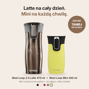 Zestaw kubków termicznych - Contigo West Loop 2.0 • Latte • 470 ml + West Loop Mini • Żółty • 300 ml