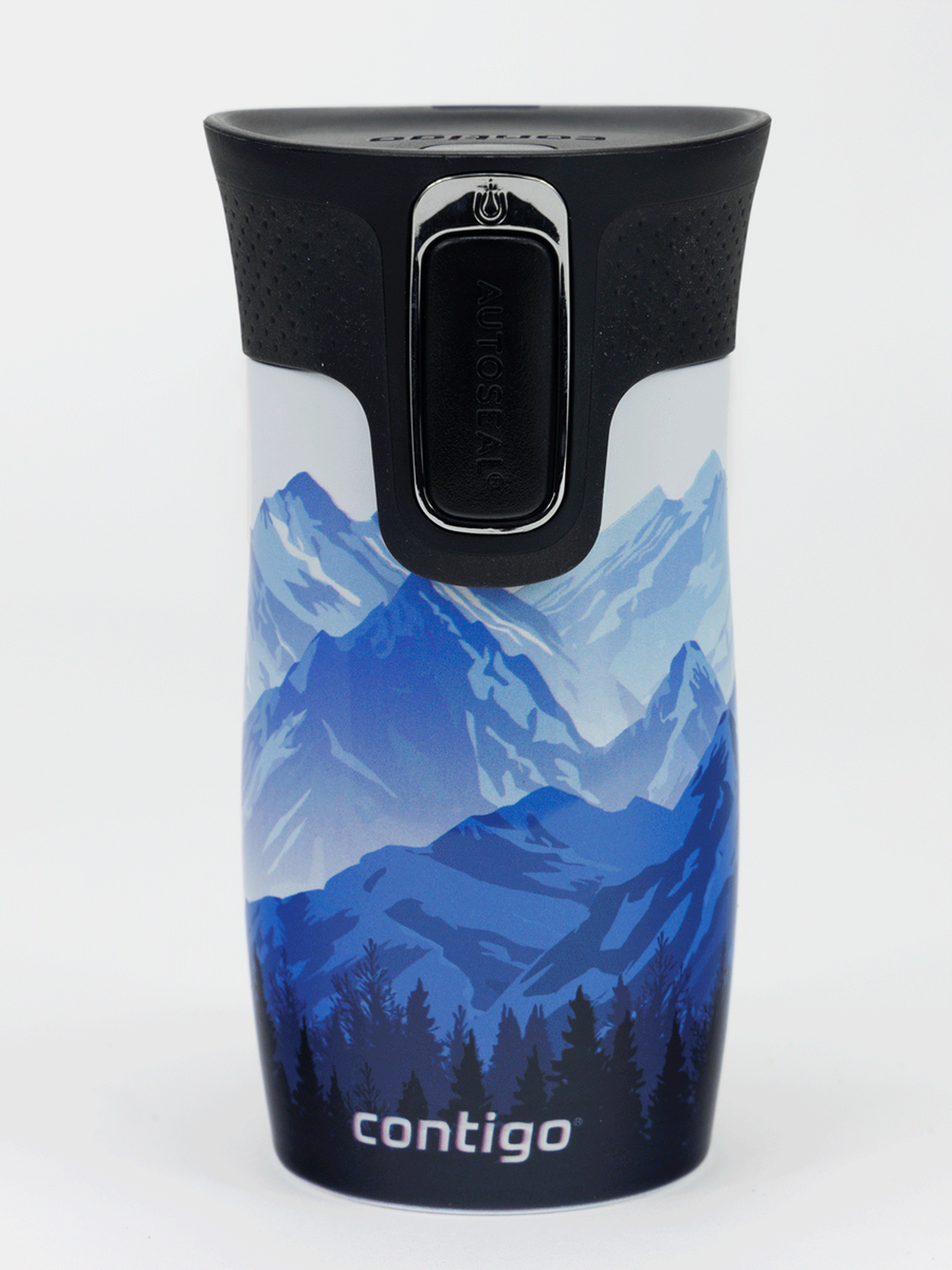 Kubek termiczny - Contigo West Loop Mini • 300ml • Góry w dzień - Biały Metalik