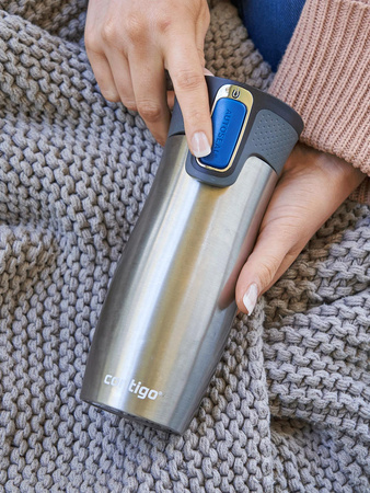 Zestaw kubków termicznych Contigo West Loop 2.0 470ml - stalowy + Dr.Bacty Notus 360 ml - czarny