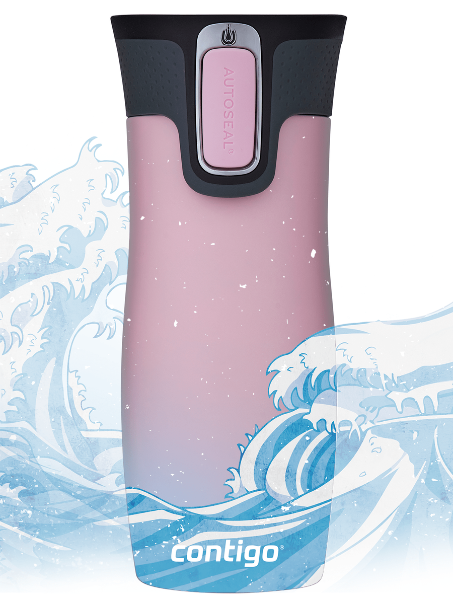 Kubek termiczny - Contigo West Loop 2.0 • 470ml • Summer Waves - Różowy Mat