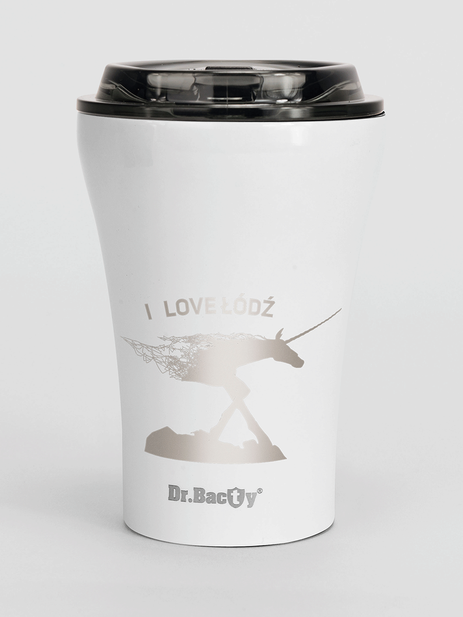Kubek do kawy wielorazowy Dr.Bacty Apollo 227 ml - Łódź - biały