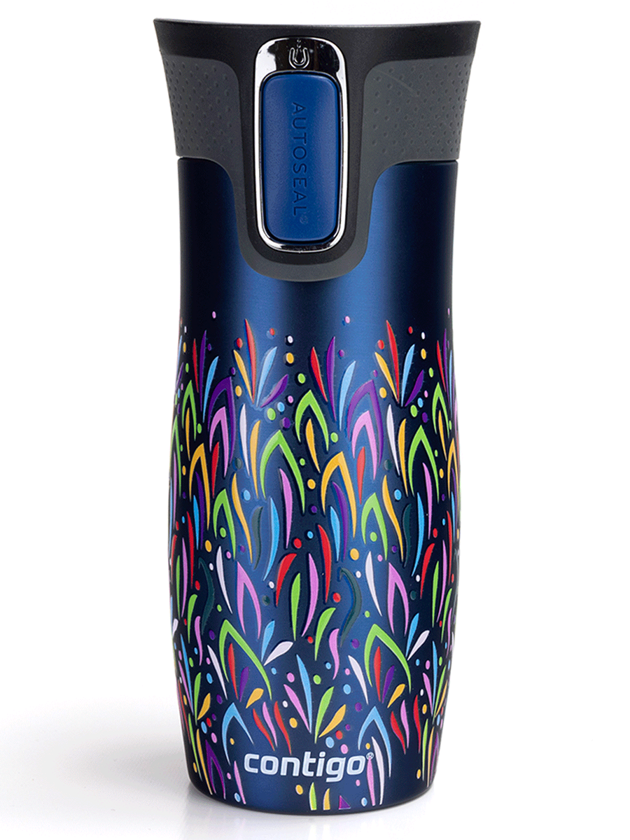 Kubek termiczny - Contigo West Loop 2.0 • 470ml • Floresy - Granat Mat