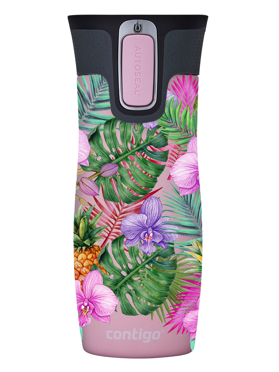 Kubek termiczny Contigo West Loop 2.0 470ml - Monstera - Różowy Mat