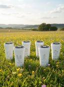 Kubek termiczny na kawę Dr.Bacty Apollo 2.0 360 ml "Hyzop lekarski" – Biały