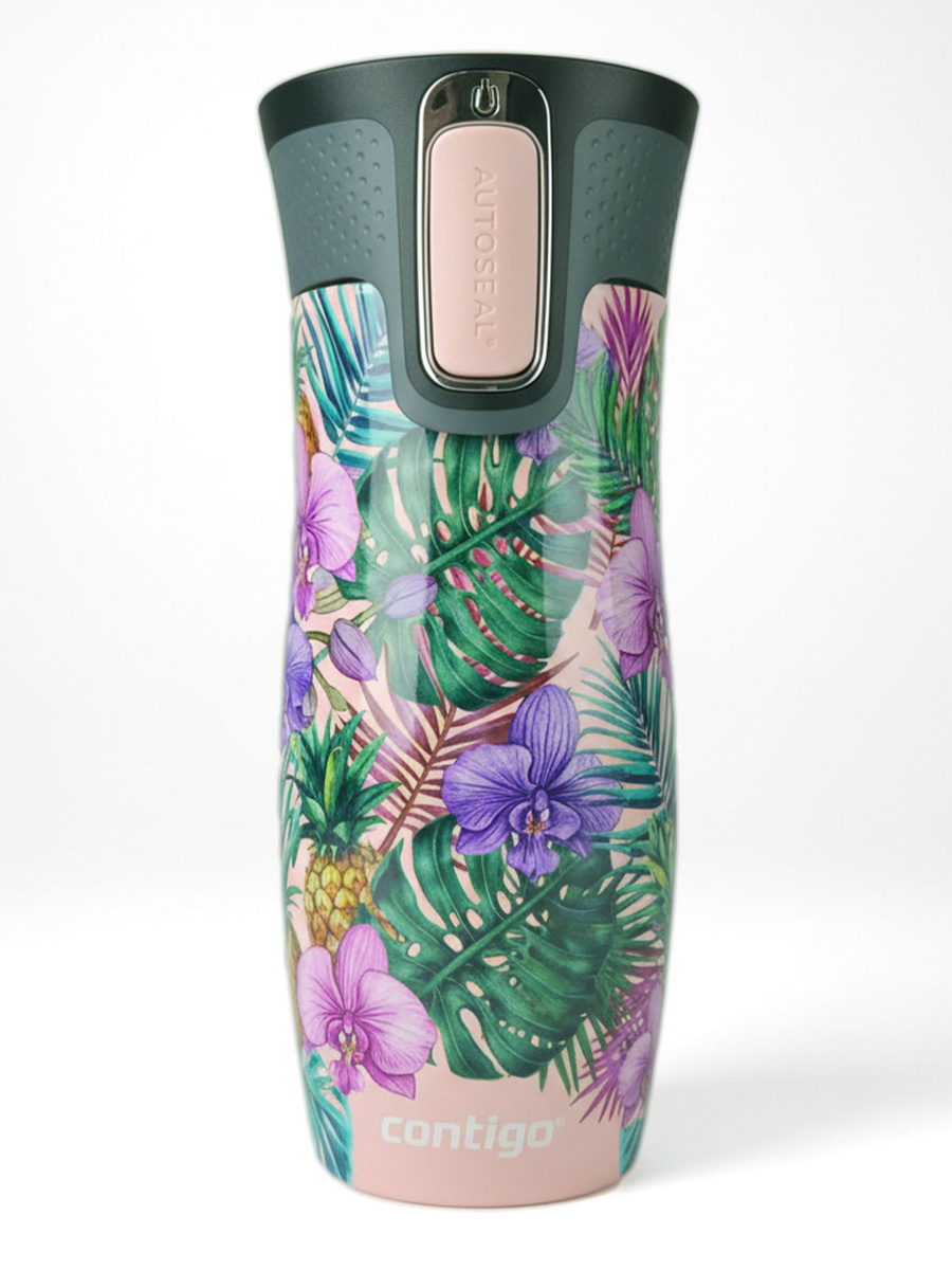 Kubek termiczny Contigo West Loop 2.0 470ml - Monstera - Różowy Mat