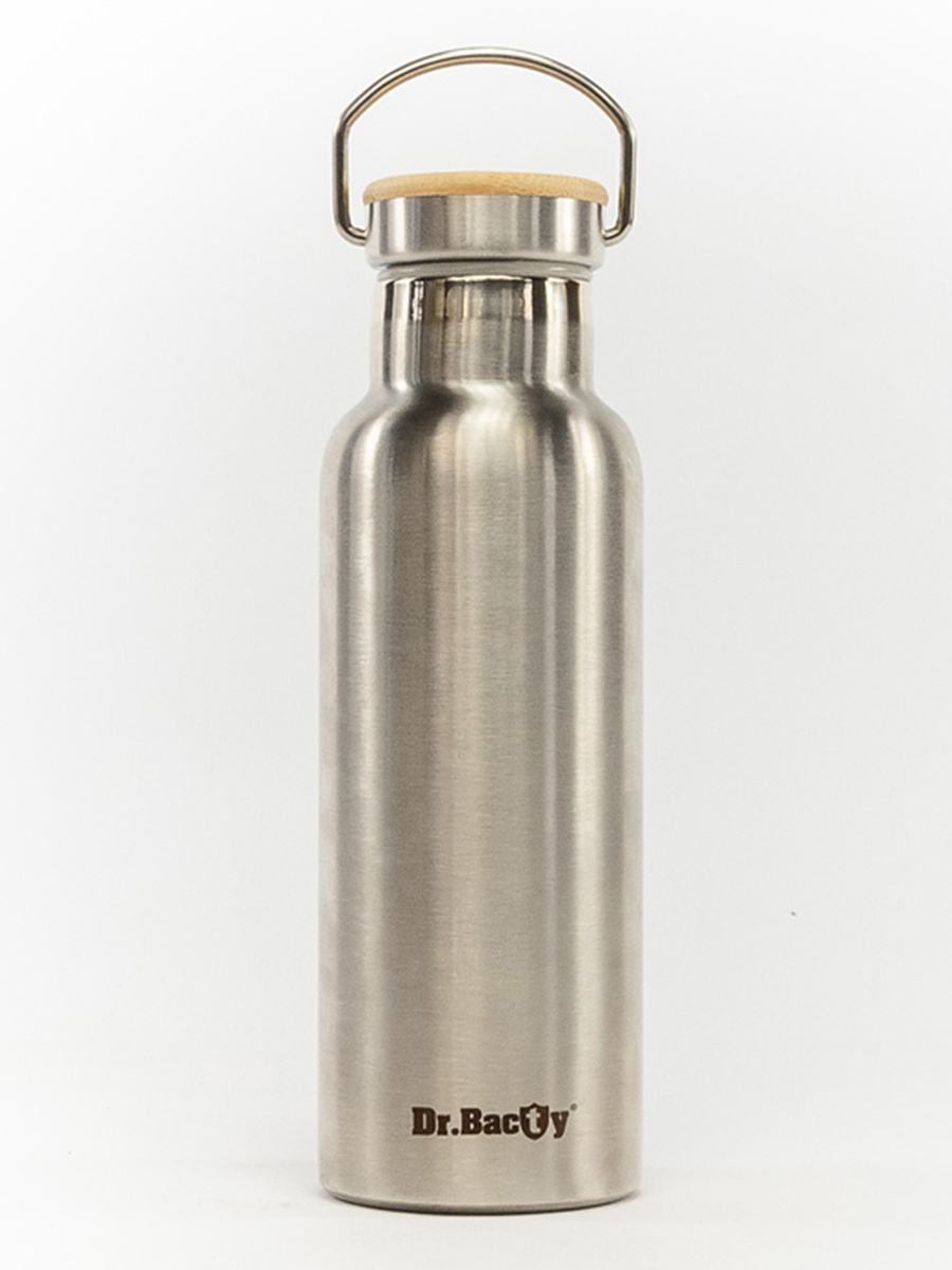 Butelka termiczna  Dr.Bacty Iris 500 ml - srebrna- personalizowana grawerem