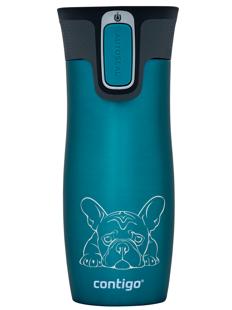Kubek termiczny - Contigo West Loop 2.0 • 470ml • Buldog Francuski - Biscay Bay