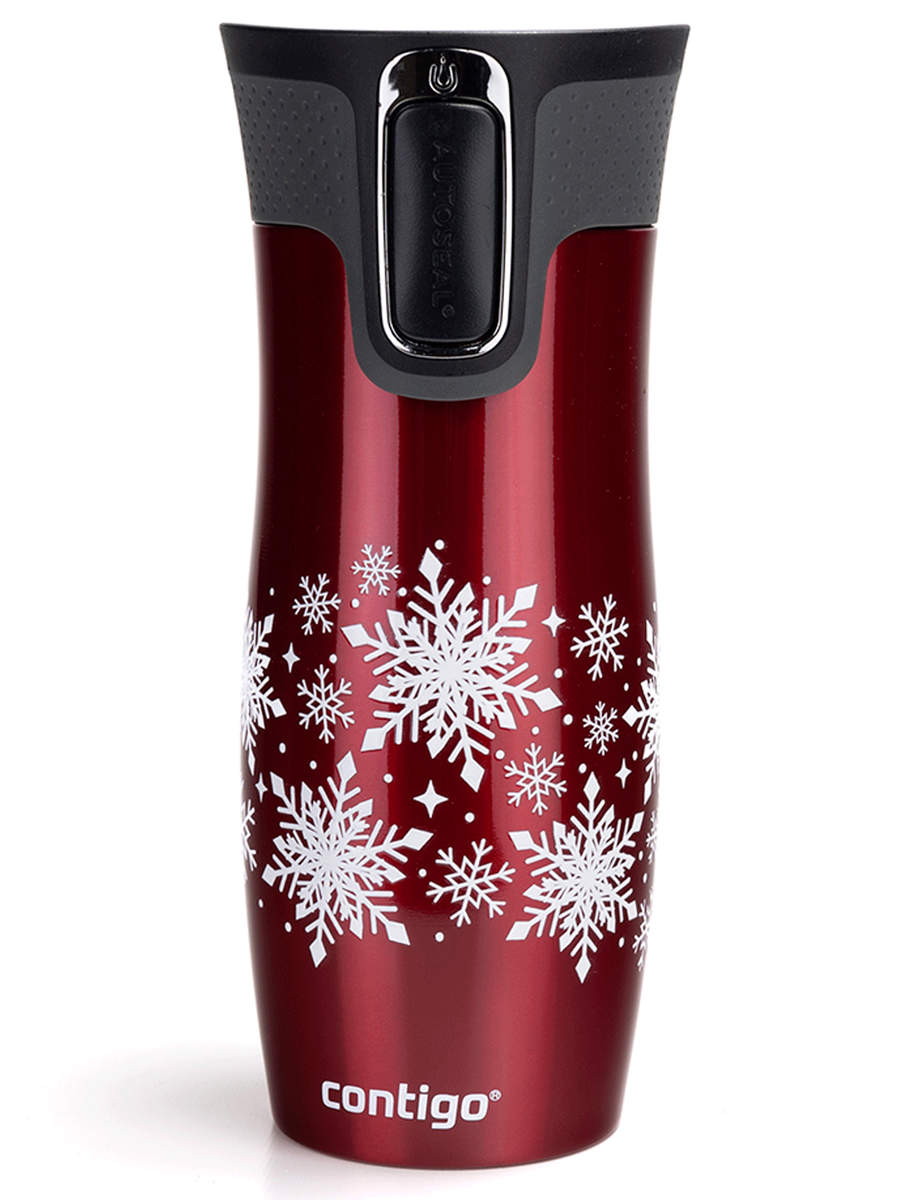 Kubek termiczny - Contigo West Loop • 470ml Snow Stars - Czerwony