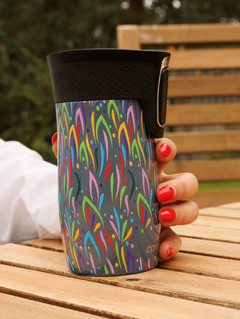 Kubek termiczny - Contigo West Loop Mini • 300ml • Floresy - Niebieski Metalik