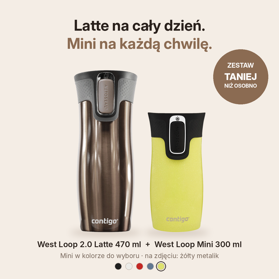 Zestaw kubków termicznych Contigo West Loop 2.0 Latte 470 ml + West Loop Mini Żółty 300 ml
