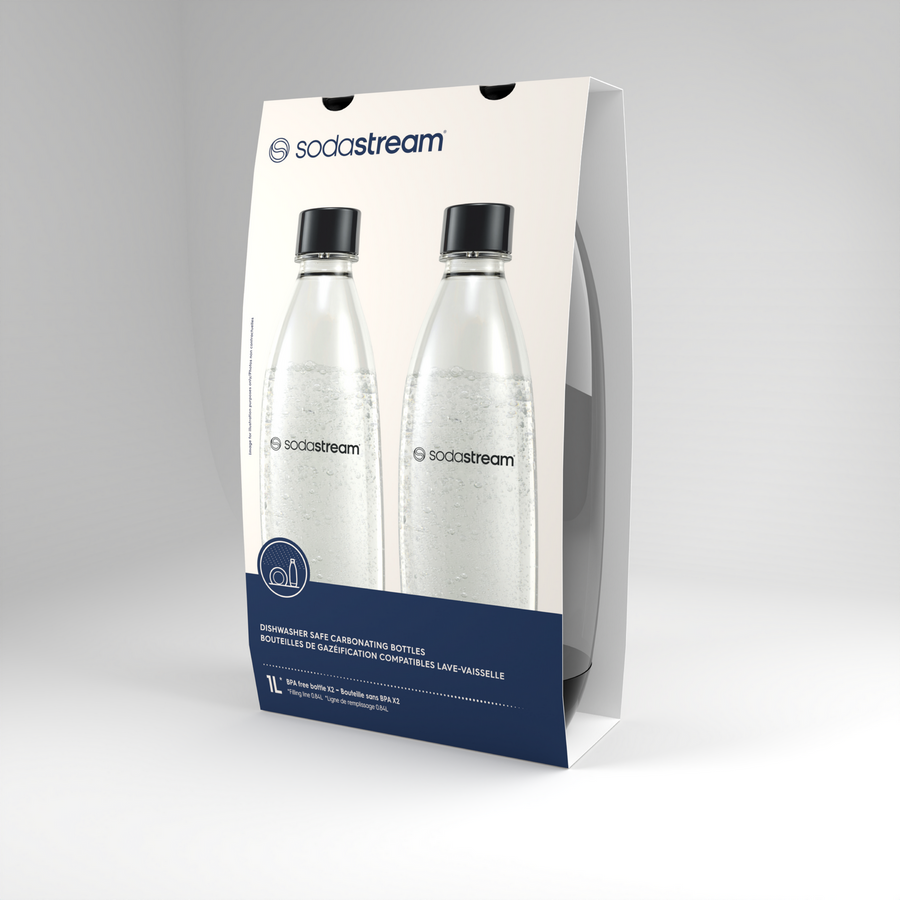 Zestaw butelek SodaStream Fuse czarnych, 2x1L