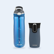 Zestaw - Contigo butelka Ashland • 720 ml + kubek termiczny West Loop Mini • 300 ml • niebieski metalik