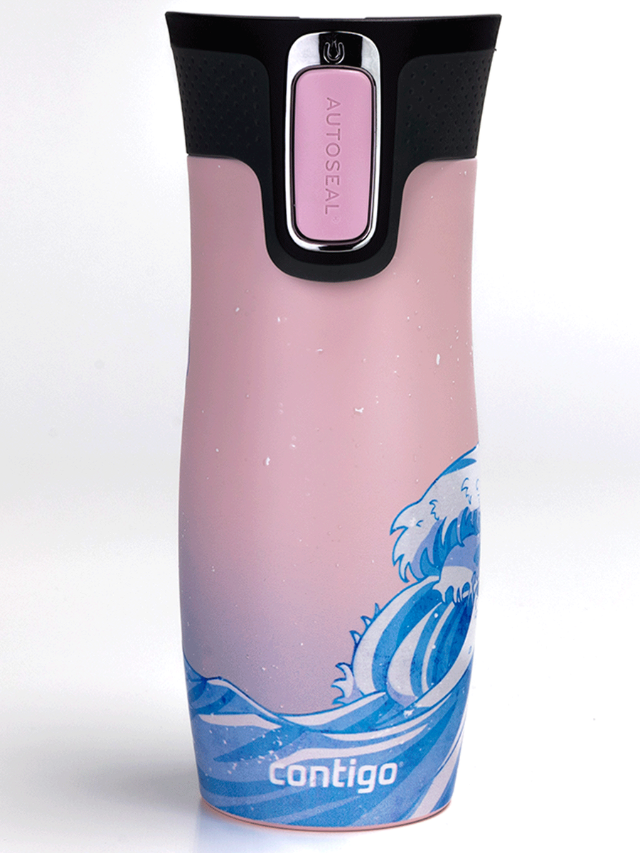 Kubek termiczny - Contigo West Loop 2.0 • 470ml • Summer Waves - Różowy Mat