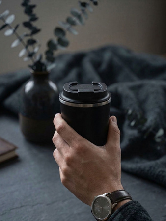 Szczelny kubek termiczny Dr.Bacty Terra RCS 300ml – Stal z recyklingu - Czarny Mat