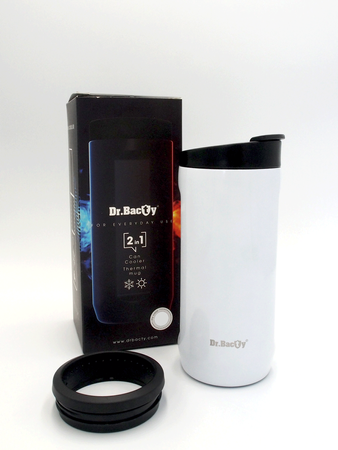 Kubek termiczny 2w1 Dr.Bacty Notus 360 ml -  Usta - biały