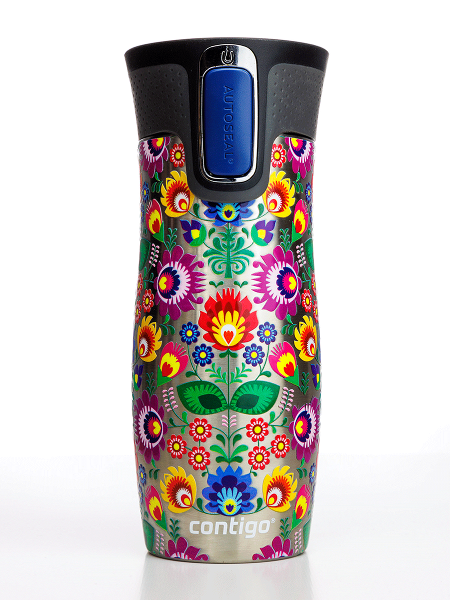 Kubek termiczny - Contigo West Loop 2.0 • 470ml • Folklor - Stalowy