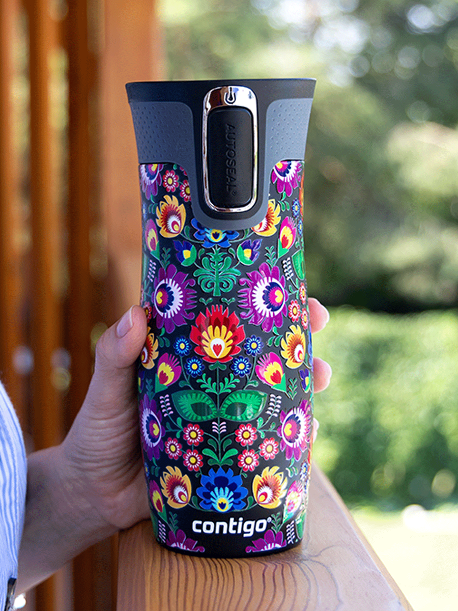 Kubek termiczny - Contigo West Loop 2.0 • 470ml • Folklor - Czarny Mat
