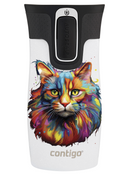 Kubek termiczny - Contigo West Loop Mini • 300ml • Kot - Biały Metalik