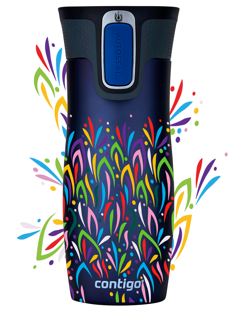 Kubek termiczny - Contigo West Loop 2.0 • 470ml • Floresy - Granat Mat