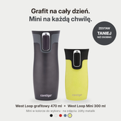 Zestaw kubków termicznych - Contigo West Loop • grafitowy • 470 ml + West Loop Mini • 300 ml • żółty metalik