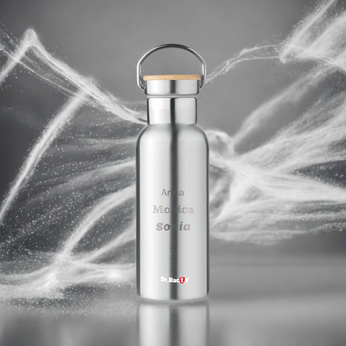 Butelka termiczna  Dr.Bacty Iris 500 ml - srebrna- personalizowana grawerem