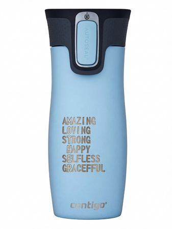 Kubek termiczny - Contigo West Loop 2.0 • 470ml • Mother - Błękitny Mat