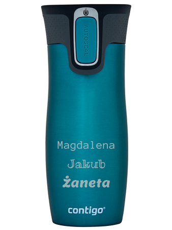 Kubek termiczny z grawerem - Contigo West Loop • 470ml • Turkusowy