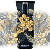 Kubek termiczny - Contigo West Loop 2.0 • 470ml • Kwiaty hibiskusa - czarny
