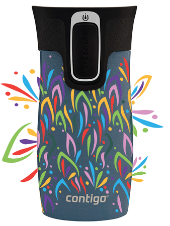 Kubek termiczny - Contigo West Loop Mini • 300ml • Floresy - Niebieski Metalik