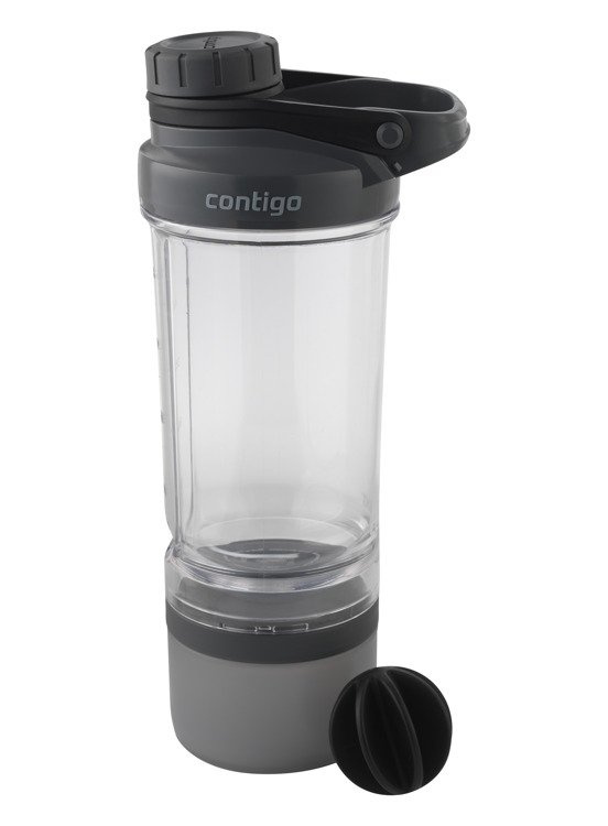 Shaker z pojemnikiem - Contigo Shake and Go Fit • 650ml • Black - powystawowy