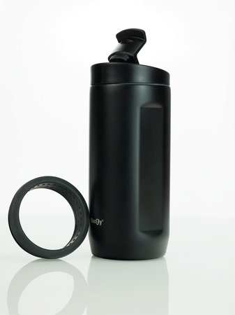 Kubek termiczny 2w1 Dr.Bacty Notus 360 ml - Buldog francuski - czarny