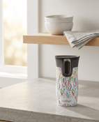 Kubek termiczny - Contigo West Loop Mini • 300ml • Floresy - Biały Metalik