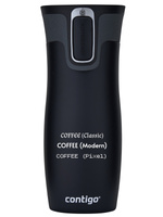 Kubek termiczny z grawerem - Contigo West Loop 2.0 • 470ml • Czarny