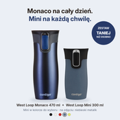 Zestaw kubków termicznych - Contigo West Loop • Monaco • 470 ml + West Loop Mini • 300 ml • niebieski metalik