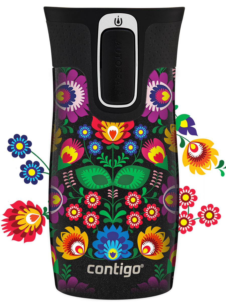 Kubek termiczny Contigo West Loop Mini 300ml - Folklor  - Czarny Metalik