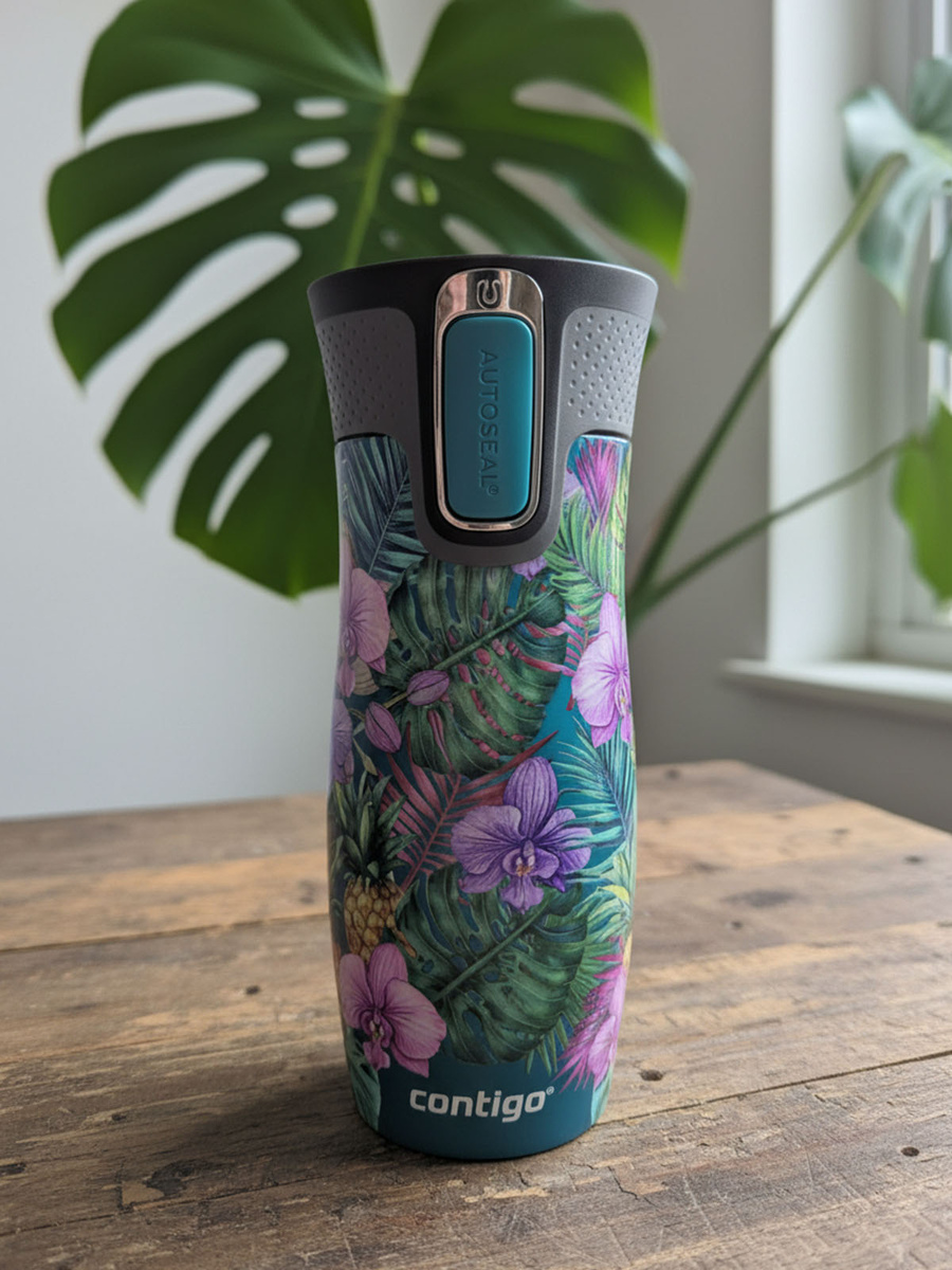 Kubek termiczny - Contigo West Loop 2.0 • 470ml • Monstera - Biscay Bay