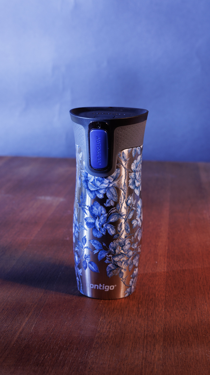Kubek termiczny Contigo West Loop 2.0 470 ml - Folk Lion- Czarny