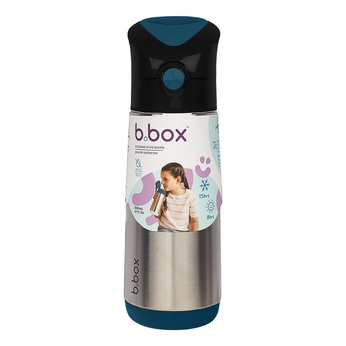 b.box Duży Bidon Termiczny Stalowy ze Słomką 500ml Night Vision