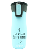 Kubek termiczny - Contigo West Loop 2.0 • 470ml • Tak wygląda super mama - Niebieski