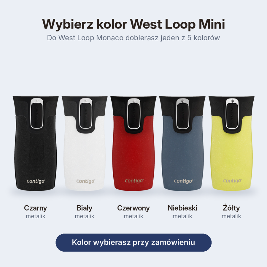 Zestaw kubków termicznych - Contigo West Loop • Monaco • 470 ml + West Loop Mini • 300 ml • żółty metalik